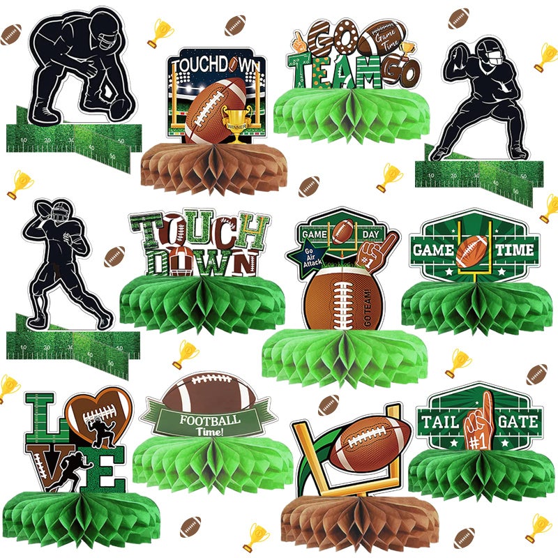 MZ.ogm Football Centerpieces for Table, Super Bowl Table Decorations, Party Birthday Decorations ,Football Theme/Superbowl 2022 Table,Super Supplies - Image 1